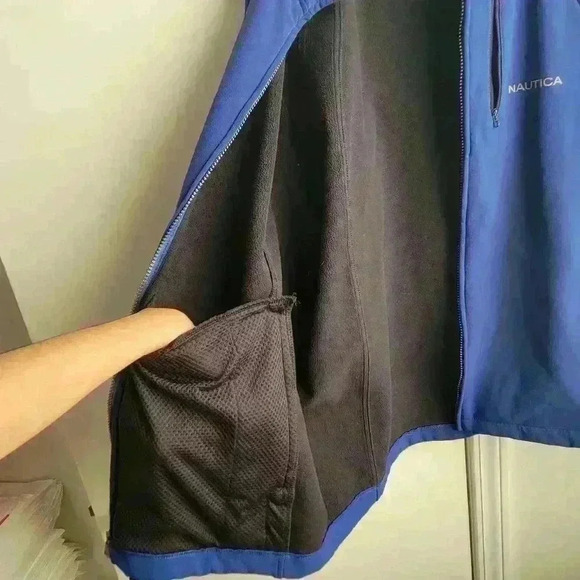 Nautica Men's Blue Jacket Size XL Long Sleeve Full Zip Teal Blue Soft Shell - Picture 3 of 14